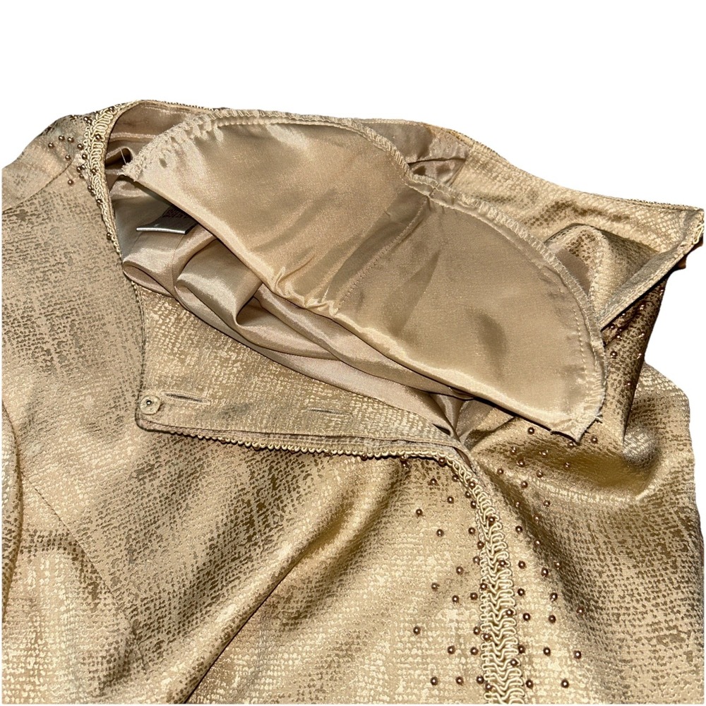 NWT Adrianna Papell 100% Silk Headed Gold Jacket,‎ Women's 8 Petite - Picture 11 of 11